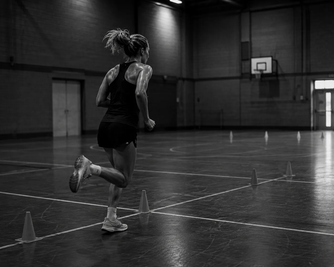 Athlete completing a fitness test